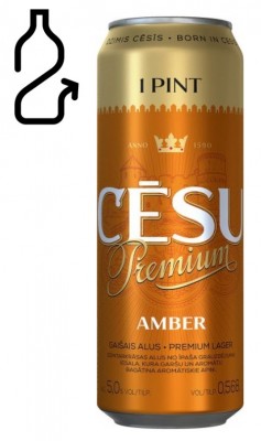 Cēsu Prem.Amber Pint 5% CAN(0.568L)DEP.1/24 (25.04)